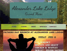 Tablet Screenshot of alexanderlakelodge.com